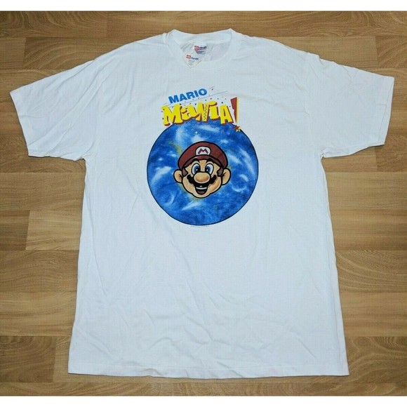Super Nintendo SNES 1993 Mario Mania Employee Promo Shirt Men's XL 1990s Vintage - Picture 1 of 6